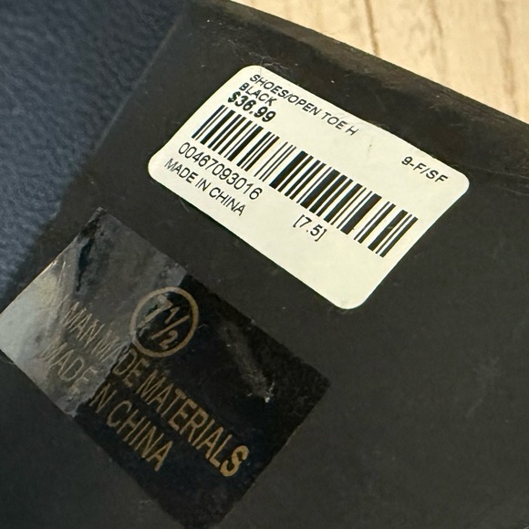 Chunky Black Peep Toe Platform Heels Women's size 7.5 - Picture 4 of 4